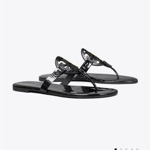 Tory Burch Black MILLER PATENT LEATHER SANDAL size 6.5 women’s